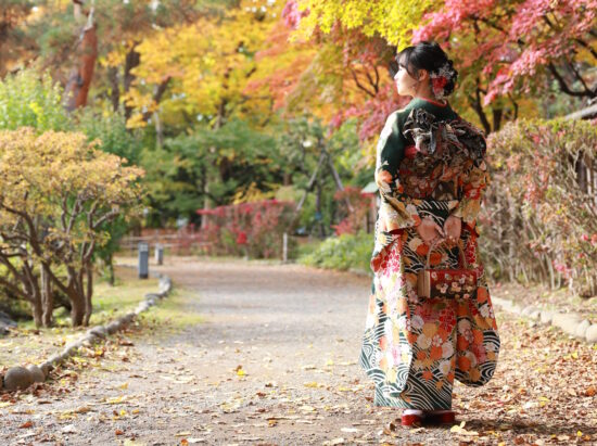 秋のロケーション撮影の風景