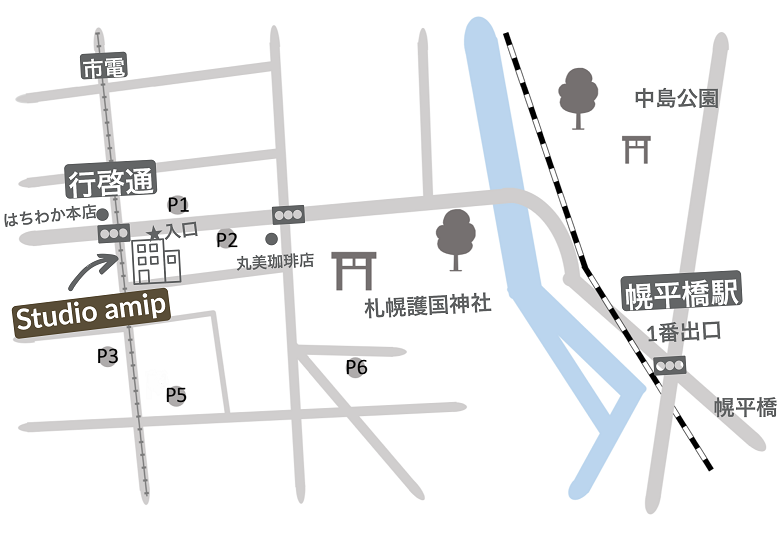 Studio amip店舗地図