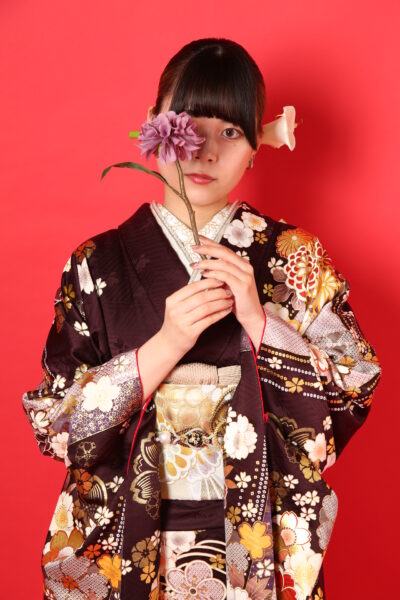 花いち都屋 帯広店で行った、前撮り撮影の写真です。