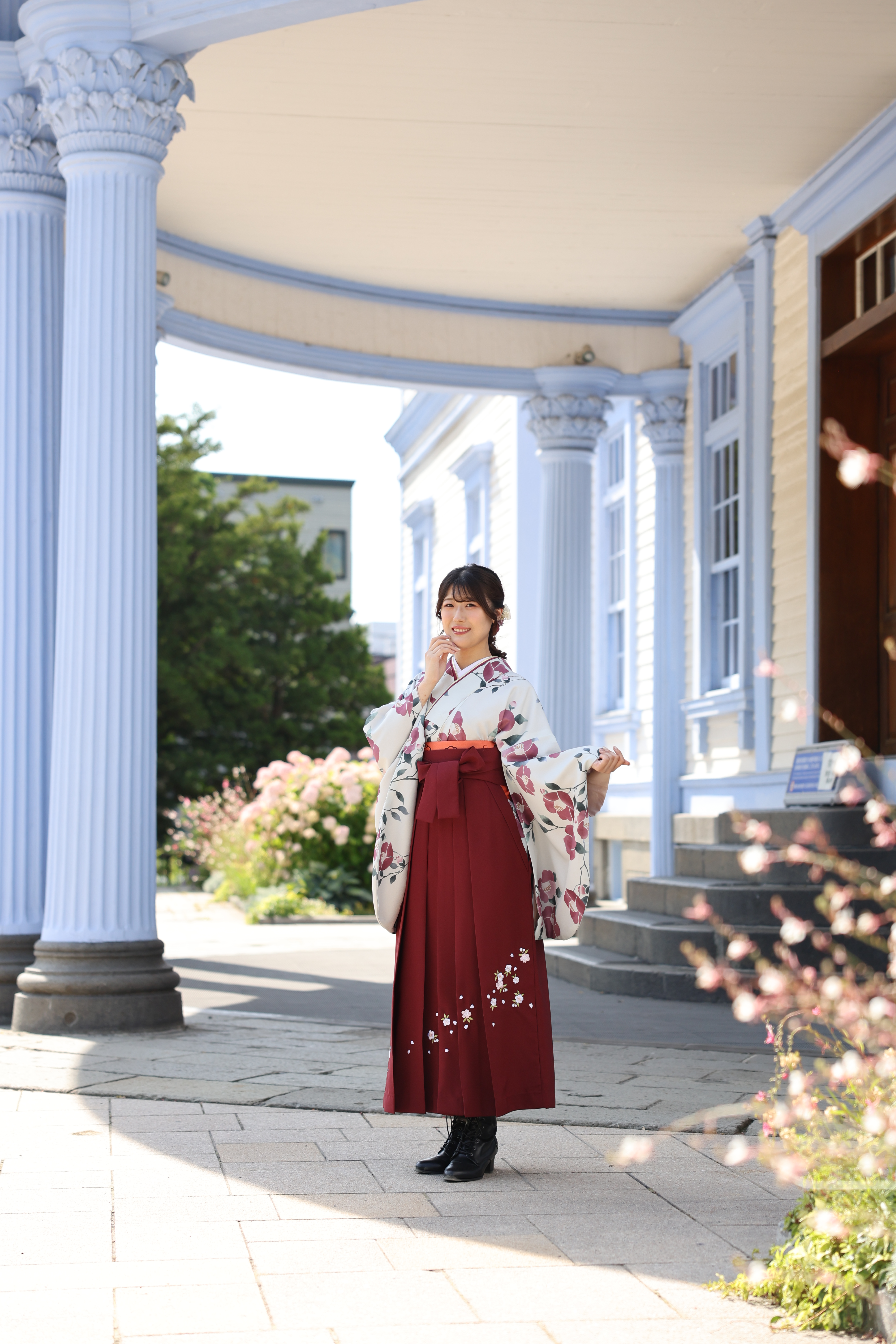 卒業式袴卒業袴コーデ袴コーディネート袴ヘア札幌フォトスタジオ前撮りヘアアレンジ編み下ろしヘア編み下ろし卒業袴