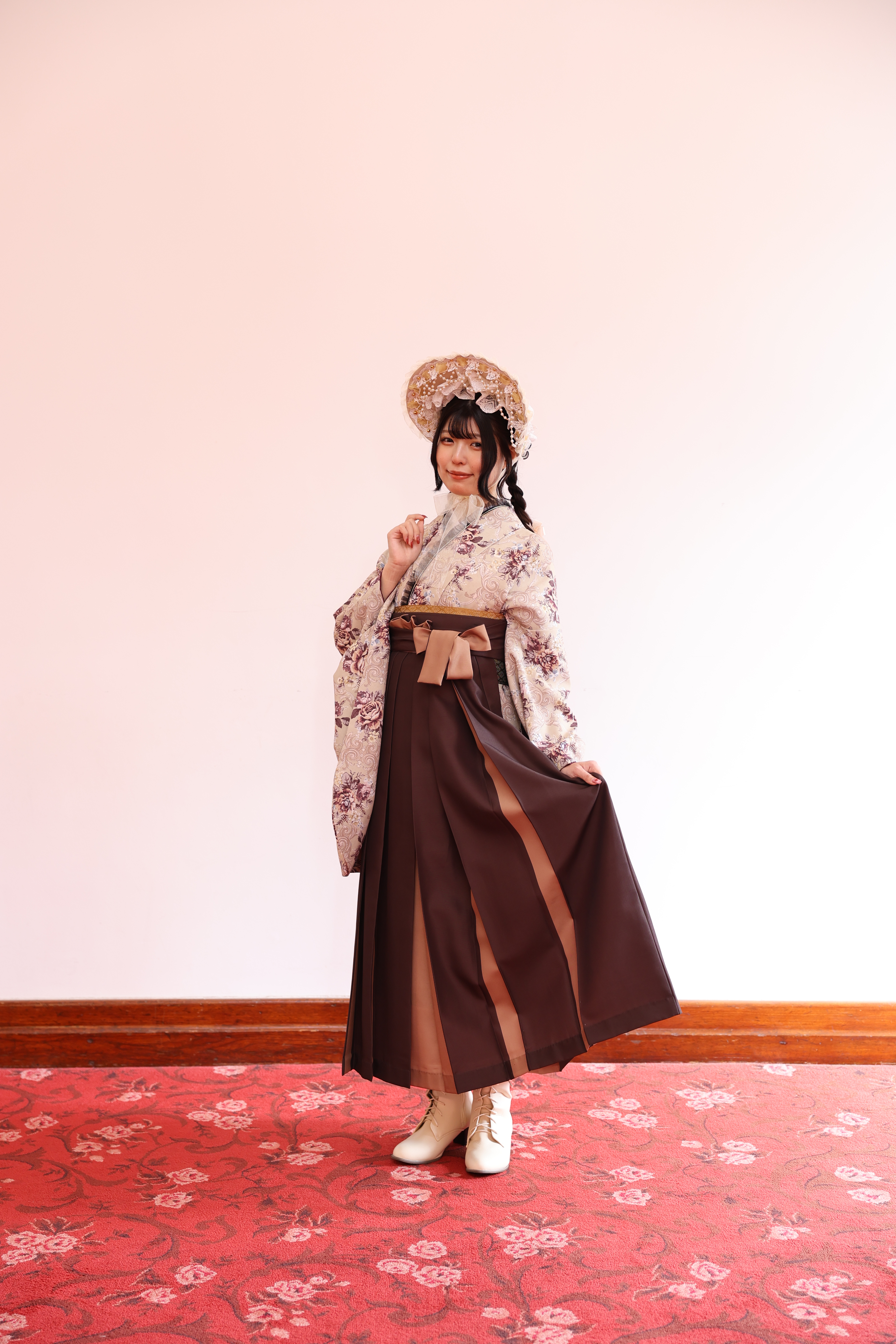 卒業式袴卒業袴コーデ袴コーディネート袴ヘア札幌フォトスタジオ前撮りヘアアレンジ