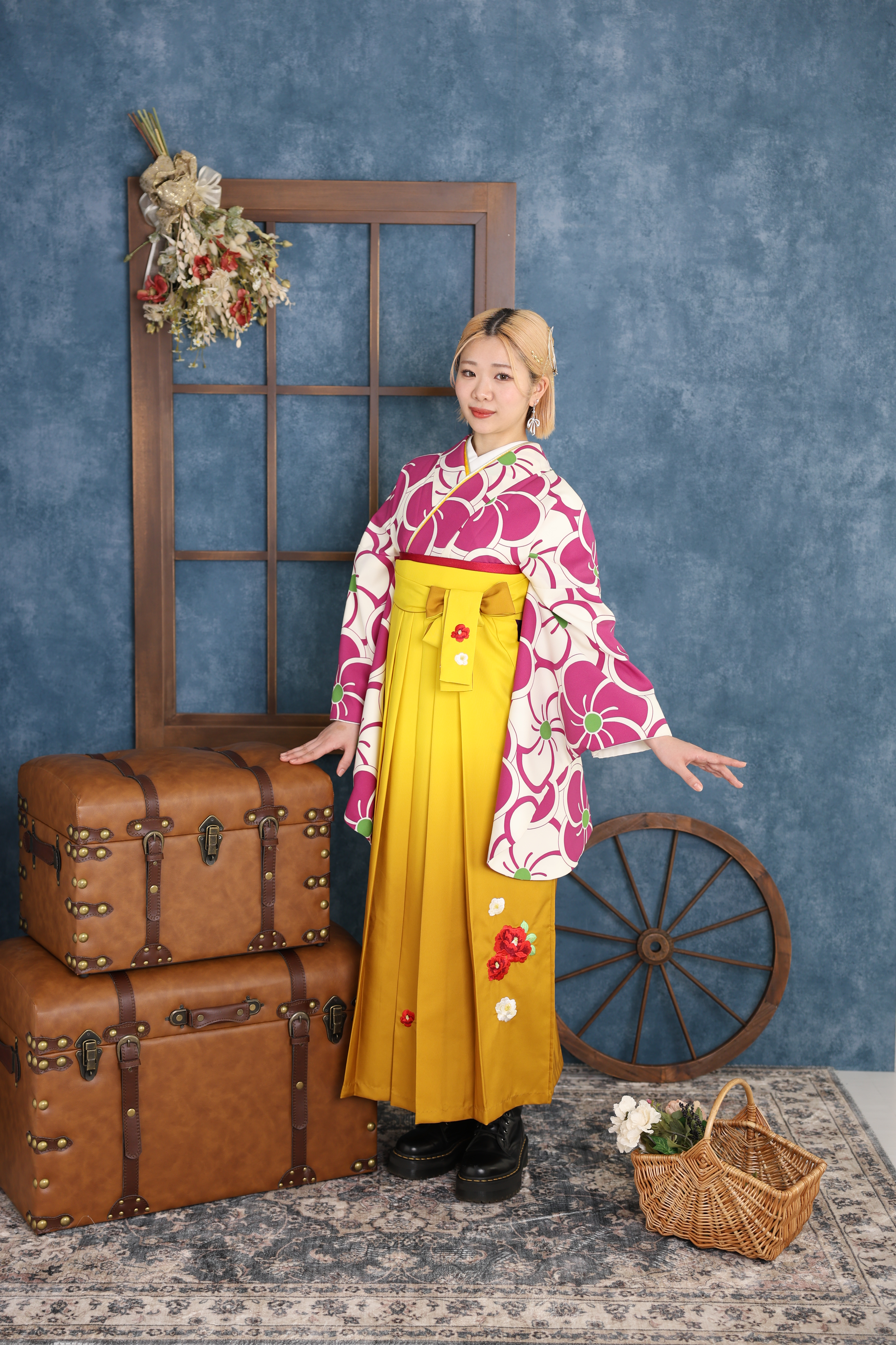 卒業式袴卒業袴コーデ袴コーディネート袴ヘア札幌フォトスタジオ前撮りヘアアレンジショートヘアショートヘアアレンジ
