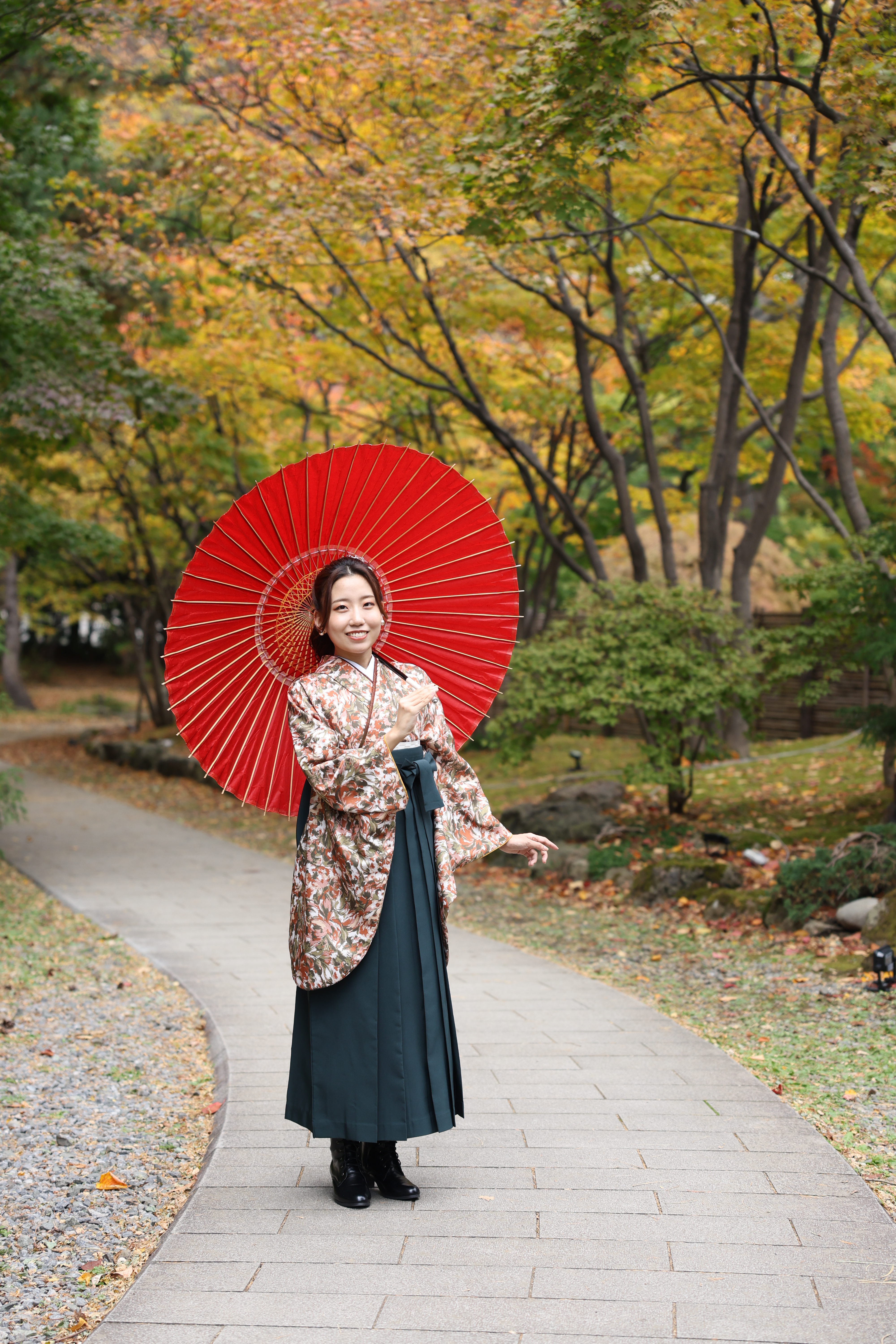 卒業式袴卒業袴コーデ袴コーディネート袴ヘア札幌フォトスタジオ前撮りヘアアレンジロケ撮秋