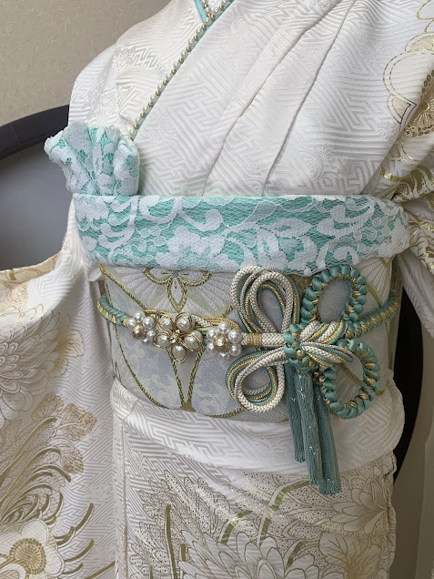 振袖コーディネート帯揚げ２本使い