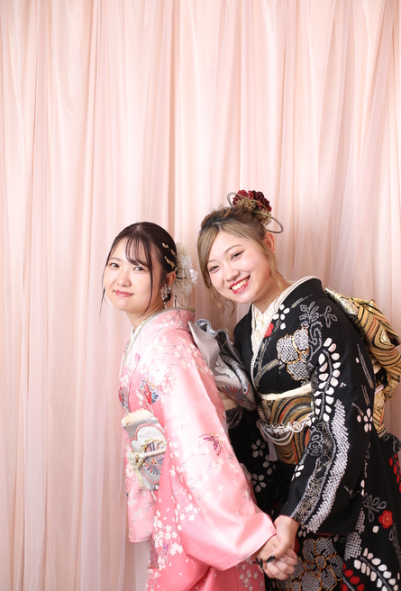 成人式前撮り撮影友達と一緒に撮る