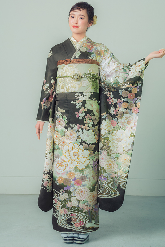 成人式振袖くすみ系