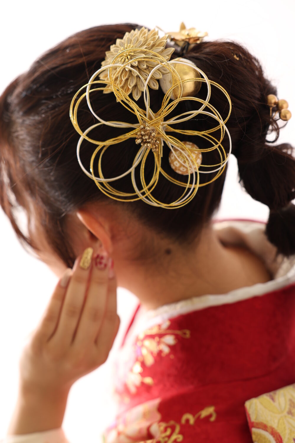 26年成人のお嬢様、前撮り写真、たまねぎヘア