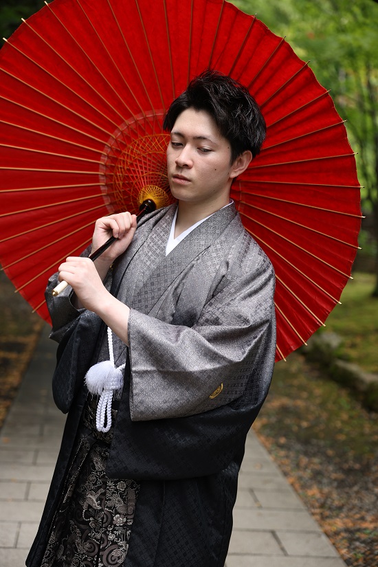 中島公園ロケーション撮影
紋付袴