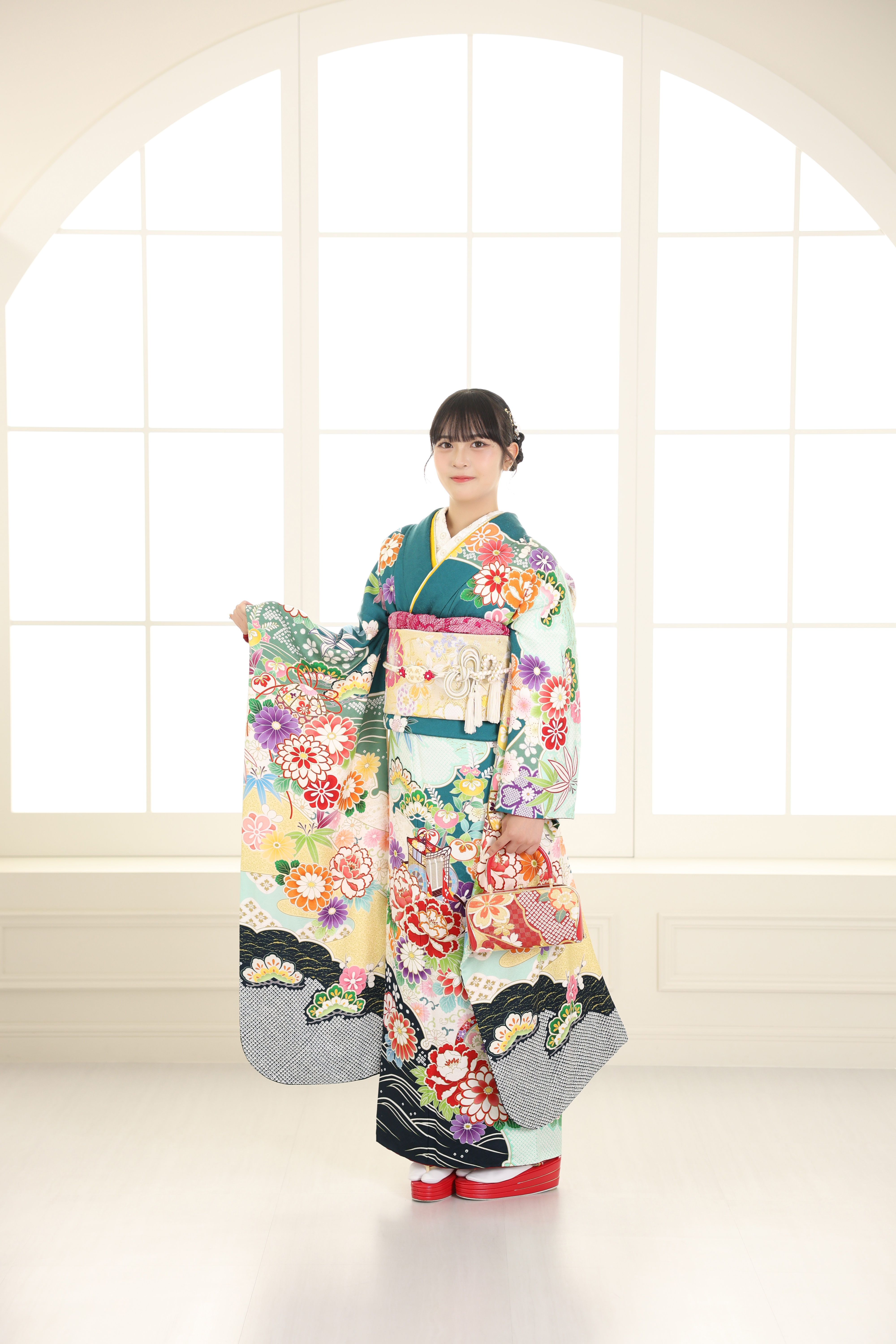 成人式振袖振袖コーディネート振袖コーデママ振り姉振り緑振袖振袖ヘア前撮り後撮りフォトスタジオ振袖アレンジ