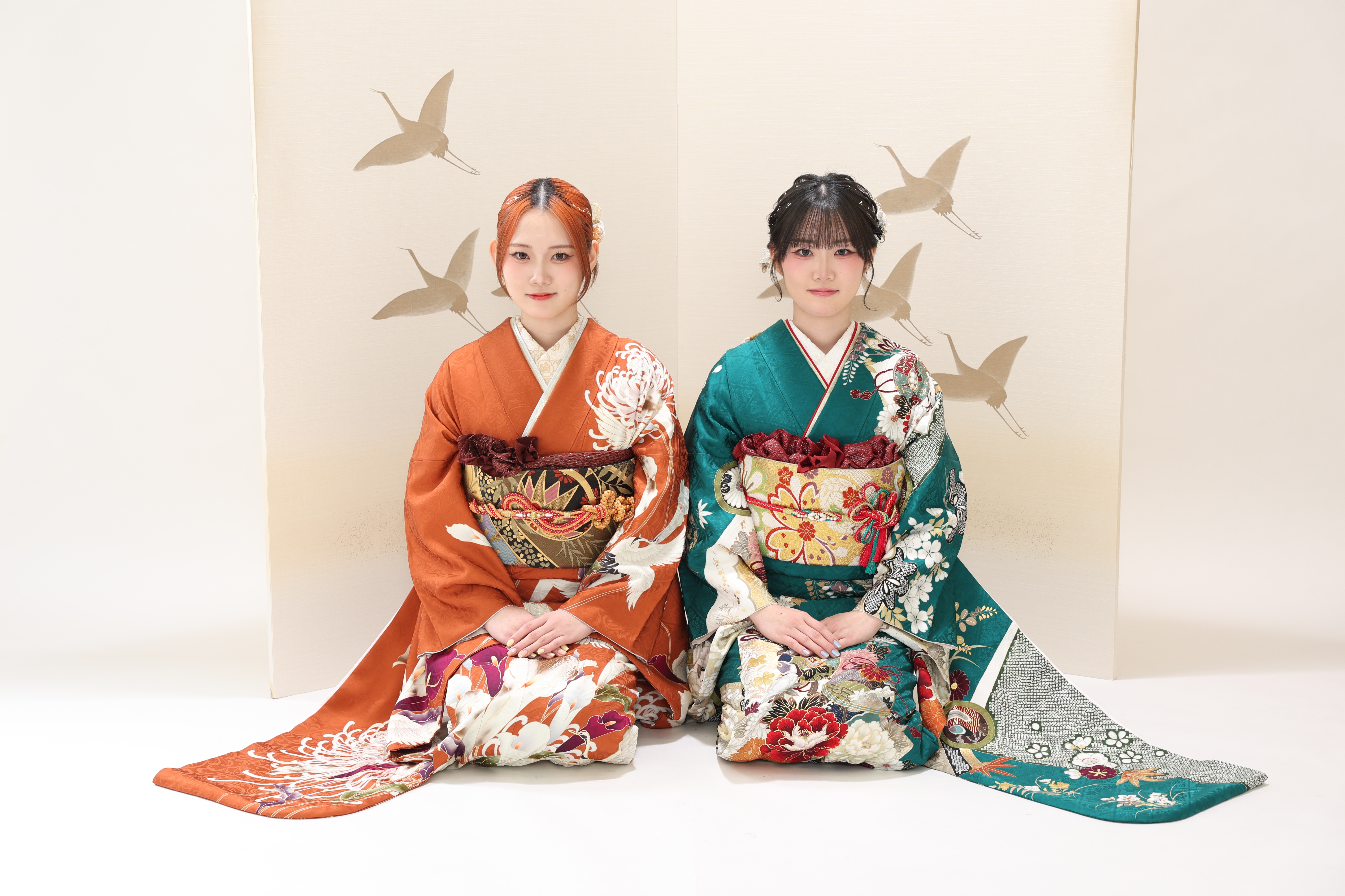 双子 正座 前撮り