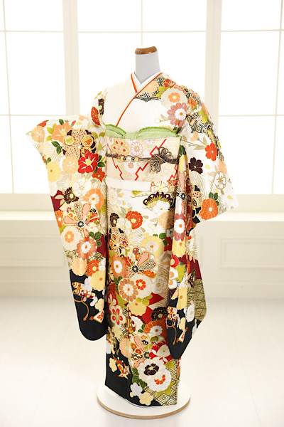 白振袖コーディネート