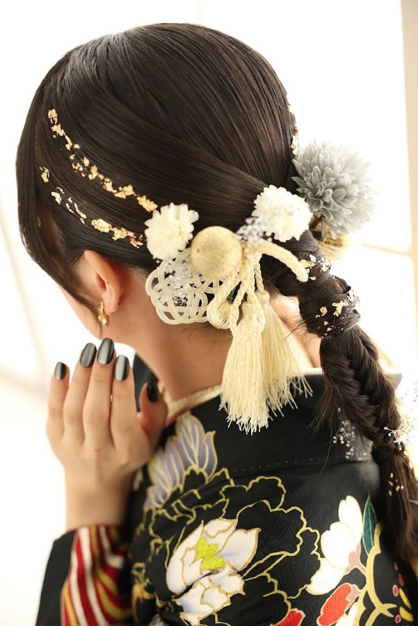 成人式前撮り撮影でのヘアセット