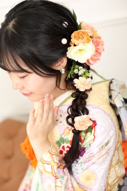 前撮り時の髪型メインの写真