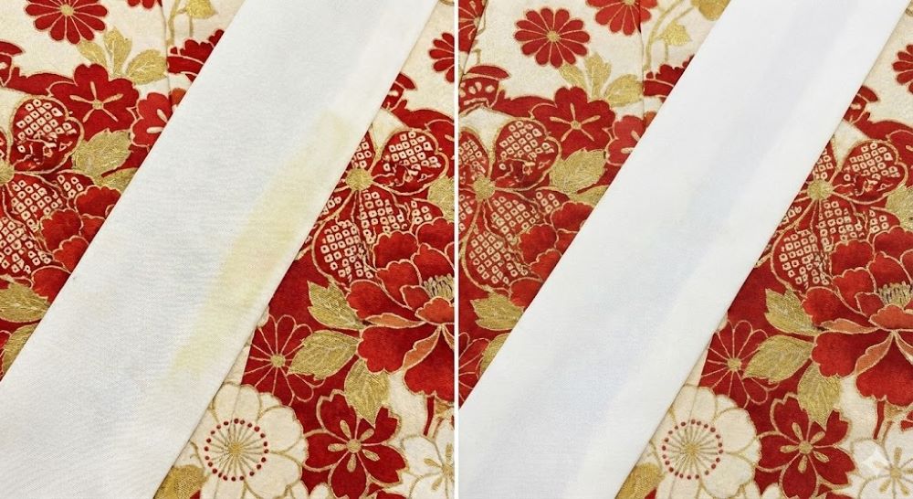 衿汚れ　ビフォー　アフター　クリーニング