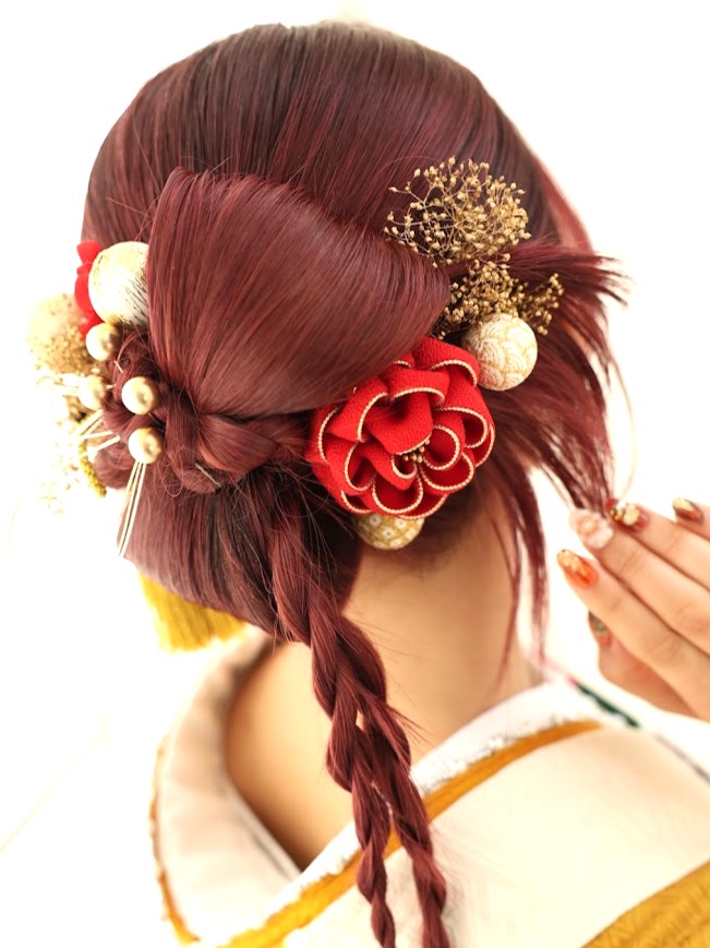 成人式リボンヘア