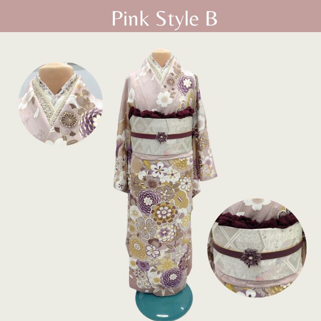 くすみピンク振袖コーデ