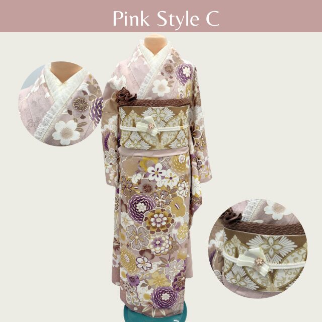 くすみピンク振袖コーデ