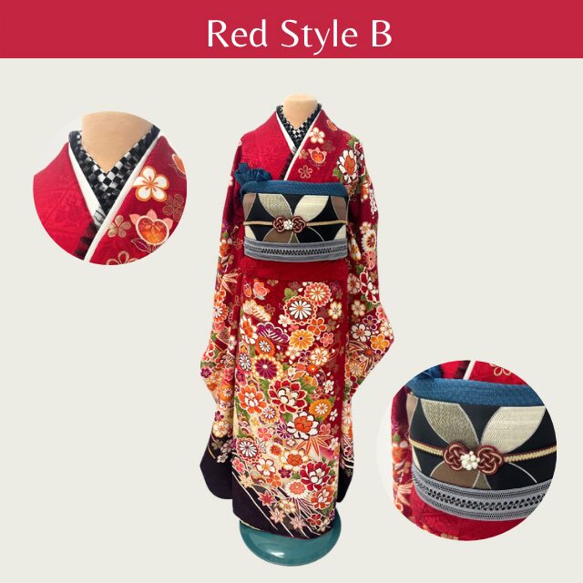 赤振袖コーディネート