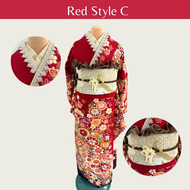 赤振袖コーディネート