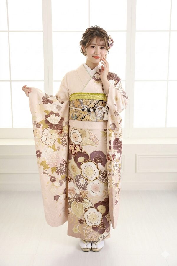 ピンク振袖コーディネート