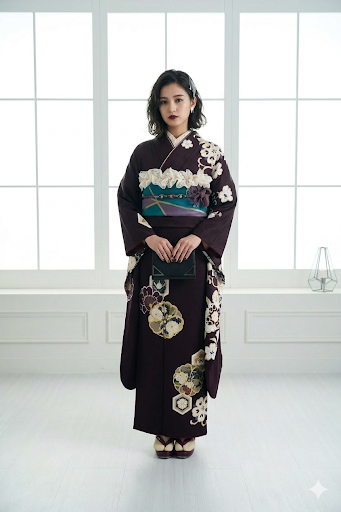 ブラウン振袖コーディネート