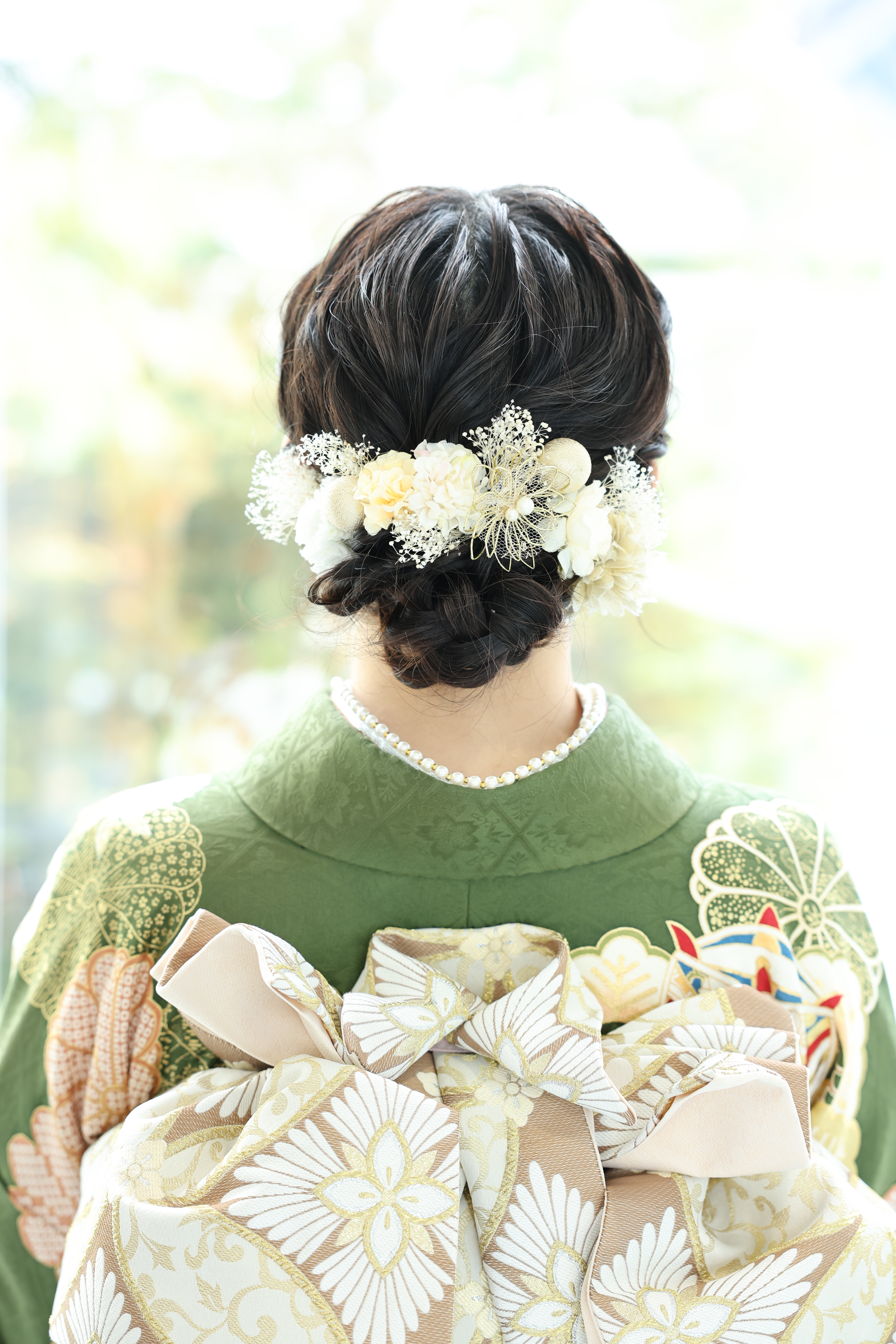 成人式成人式ヘア振袖ヘアヘアアレンジ前撮り前撮りヘア後撮りフォトスタジオシニヨンまとめ髪上品可愛い前から見ても可愛い