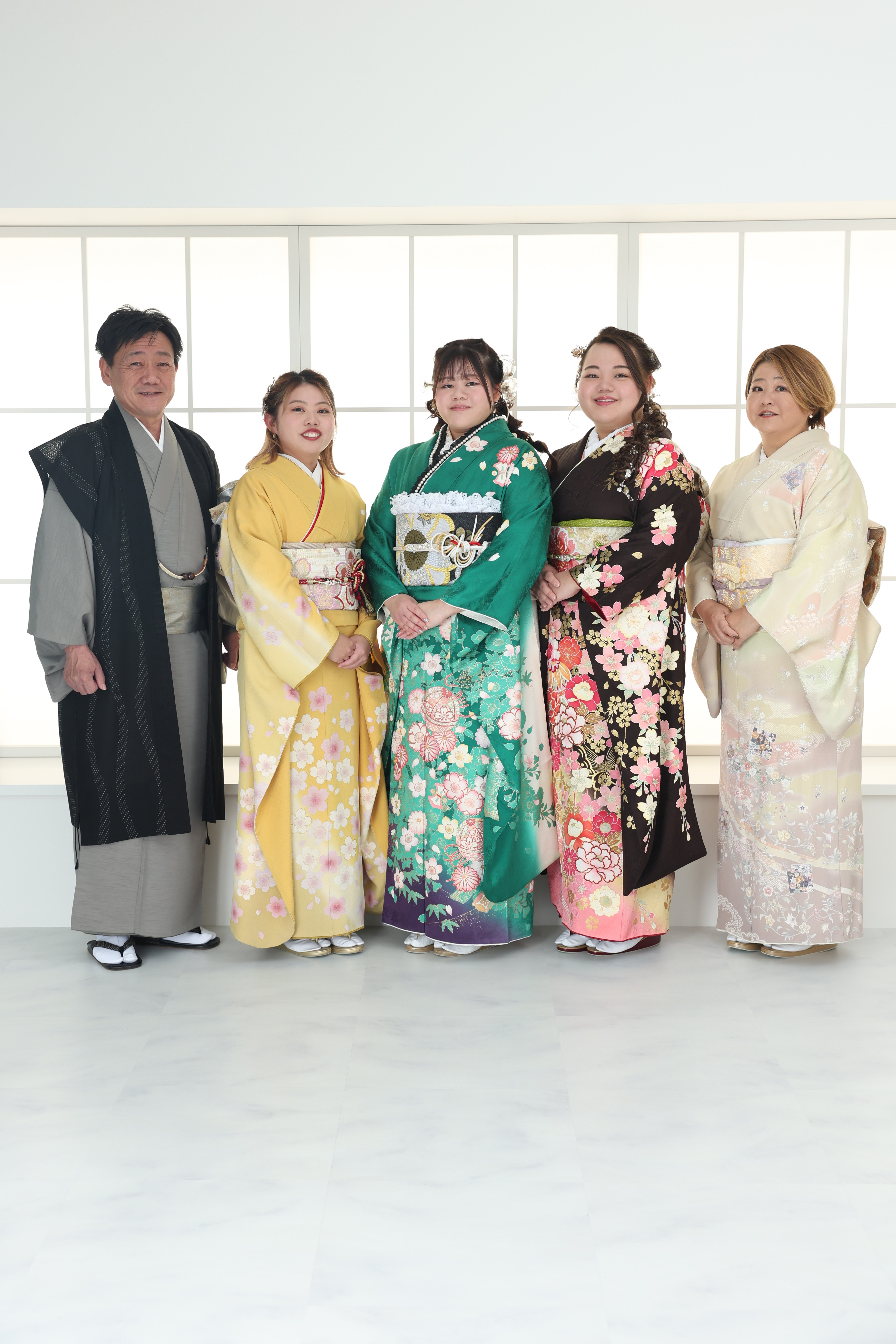 成人式前撮り家族写真撮影
