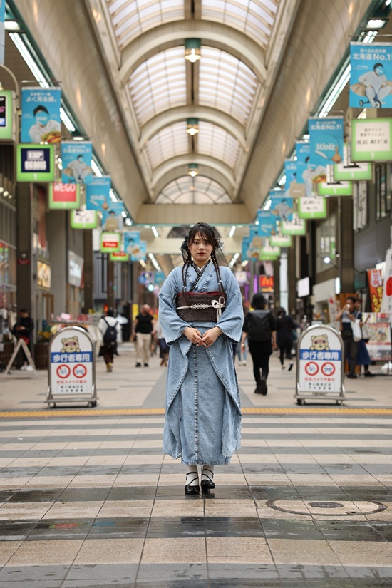 デニム振袖
狸小路振袖
振袖パンプス
振袖モードコーディネート
