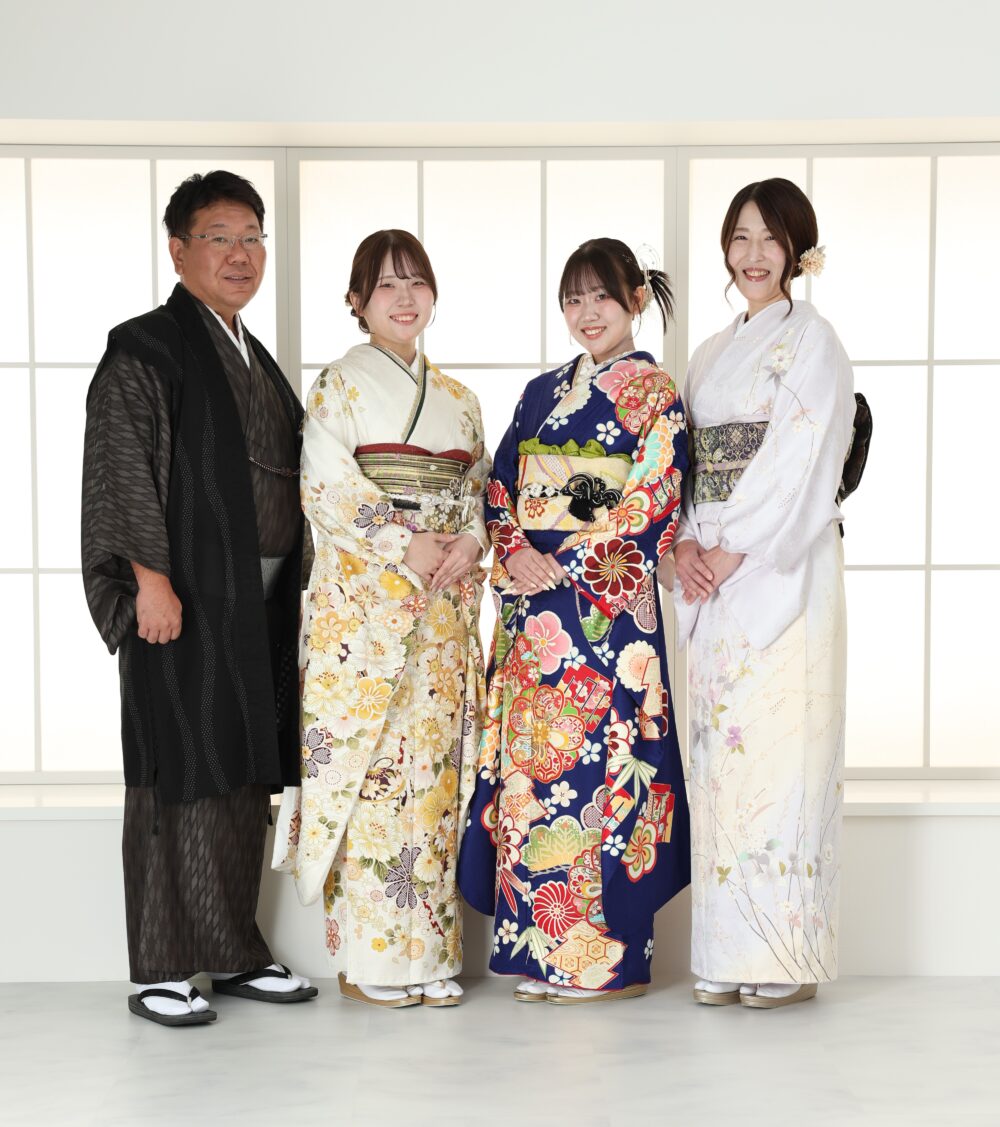 前撮りでのご家族撮影　着物着用