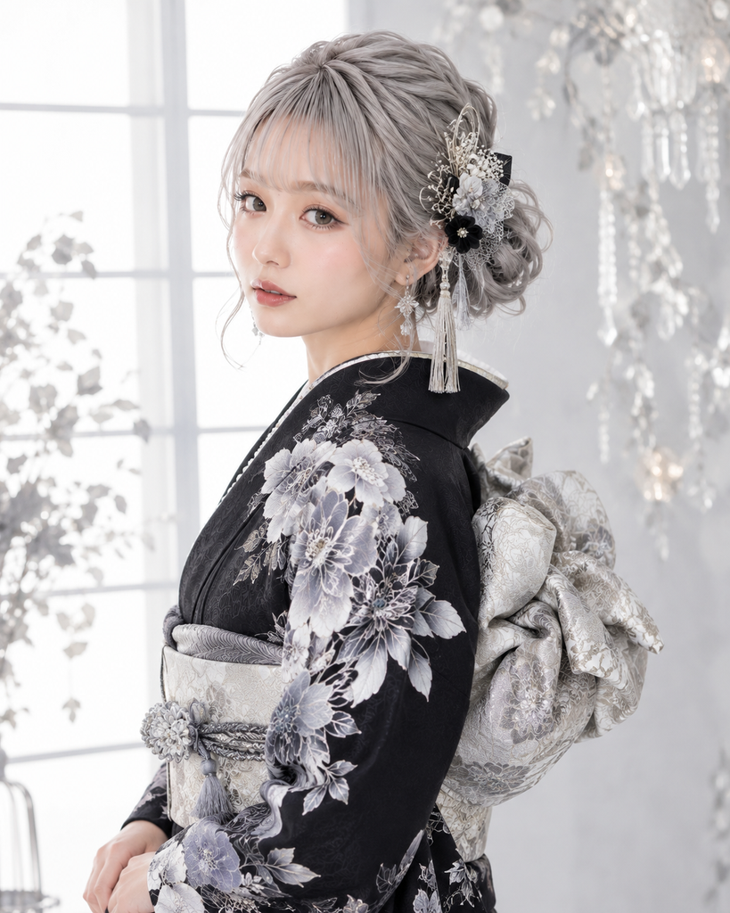 20272829成人式当日前撮り髪型ヘアスタイルカラー髪色ハイトーン金髪ブロンドシルバーピンクオレンジテラコッタ美容室振袖古典合う相性可愛い綺麗個性的赤紺緑黒茶くすみ白銀シルバーゴールド金グレー