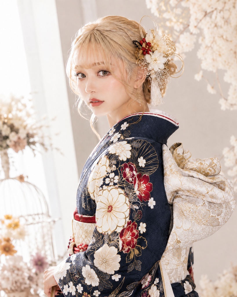 20272829成人式当日前撮り髪型ヘアスタイルカラー髪色ハイトーン金髪ブロンドシルバーピンクオレンジテラコッタ美容室振袖古典合う相性可愛い綺麗個性的赤紺緑黒茶くすみ白銀シルバーゴールド金グレー