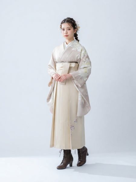 卒業袴ワントーンコーデくすみ系